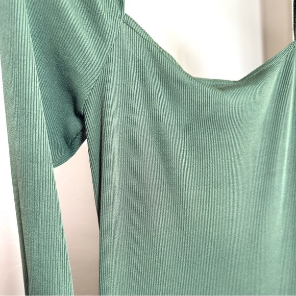 Topshop Women’s Bodycon Long Sleeve Midi Dress Size 8 in Olive Green - Picture 7 of 10